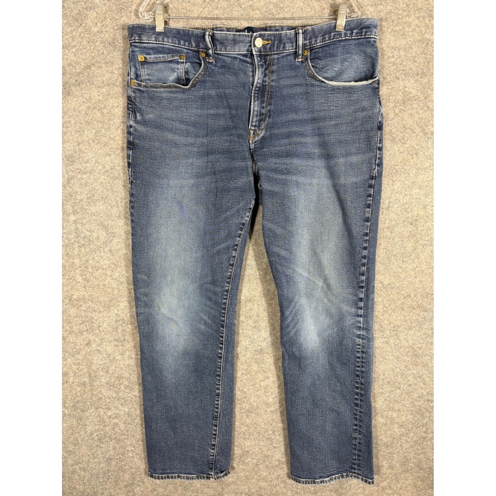 GAP Mens Straight Fit Blue Wash Denim Jeans Size 38x32
